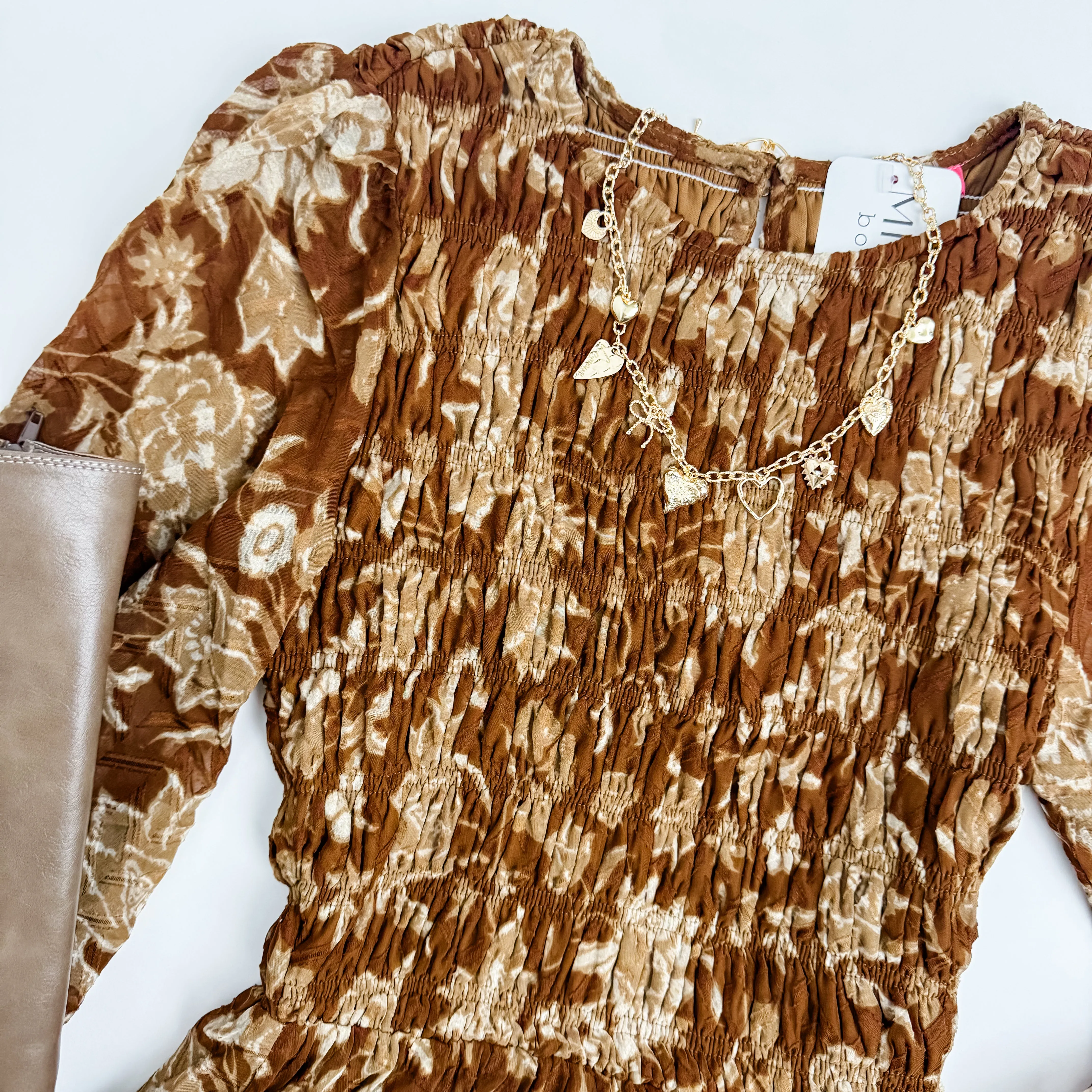 Terra Textured Floral Mini Dress sold by Mimosa product image thumbnail 2