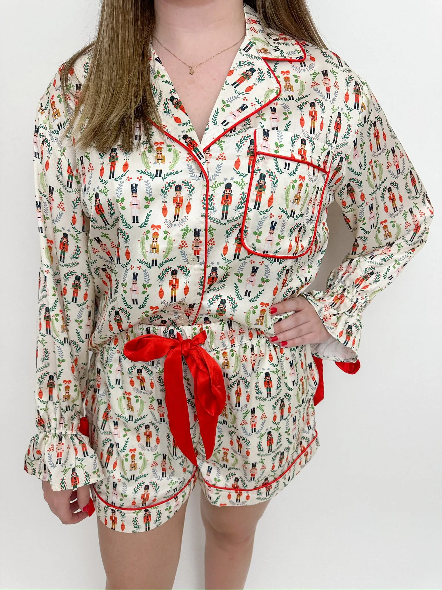 Satin Toy Soldier Pajama Short Set sold by Mimosa product image thumbnail 3