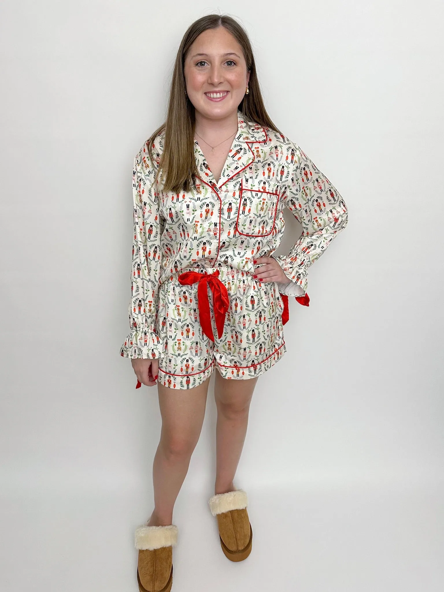 Satin Toy Soldier Pajama Short Set sold by Mimosa