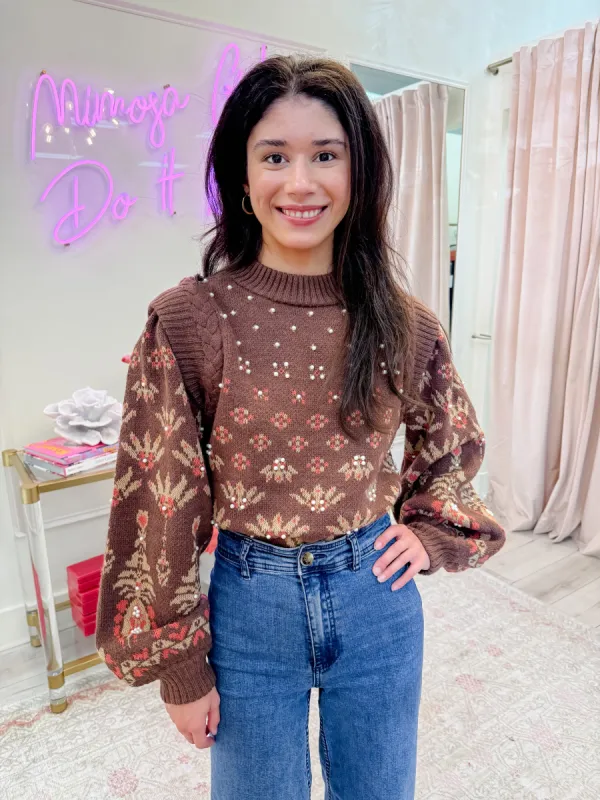 Primrose Pearl Cable Sweater sold by Mimosa