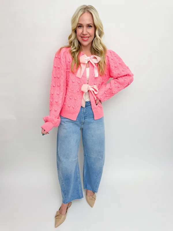 Velvet Bow Cardigan Sweater sold by Mimosa