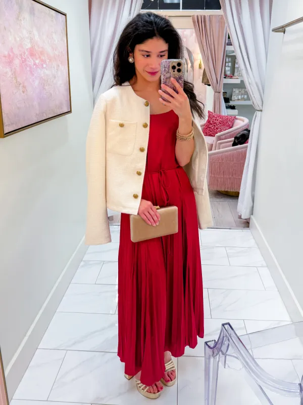 Joanne Pleated Maxi Dress sold by Mimosa