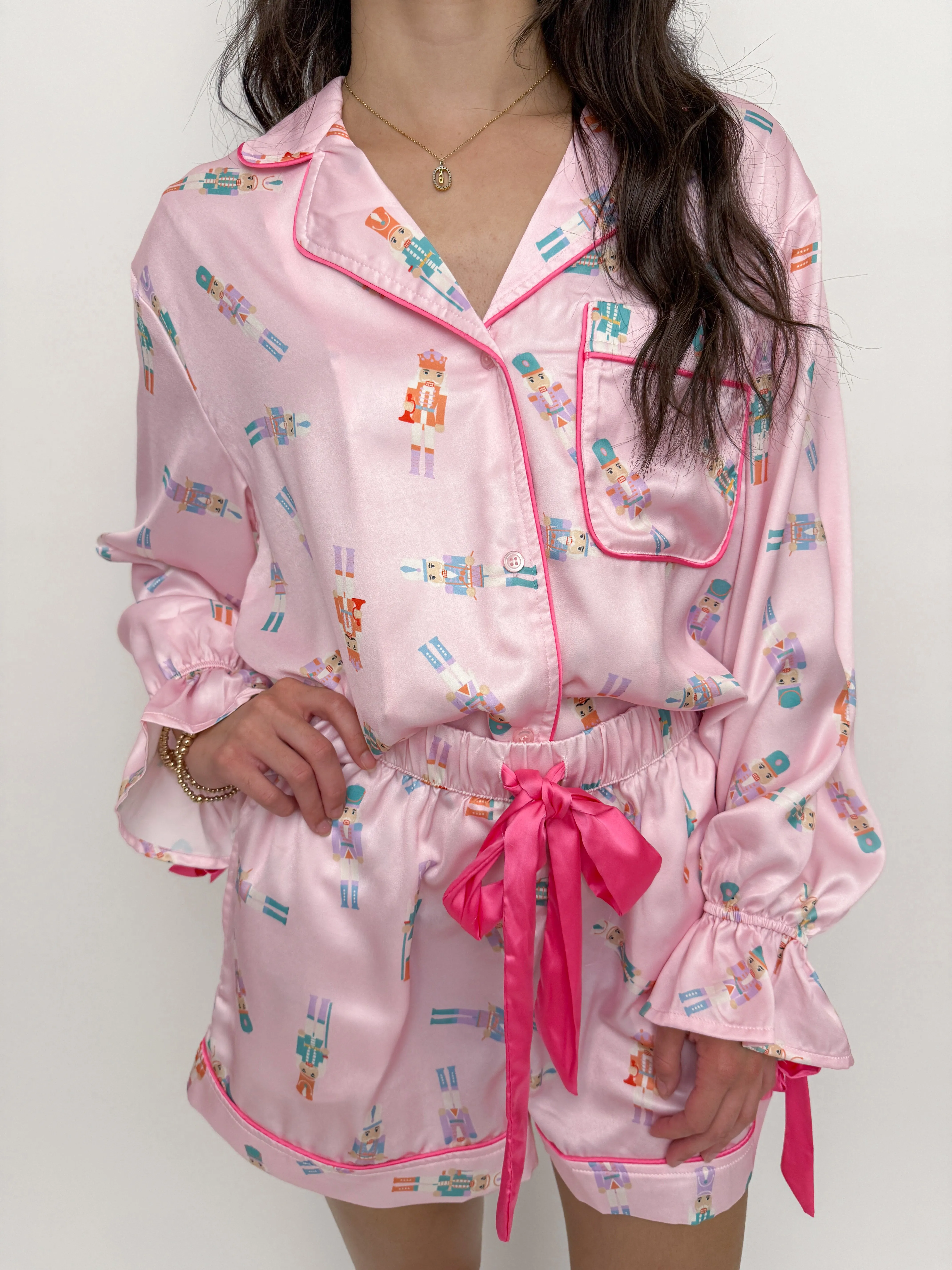 Satin Nutcracker Pajama Short Set sold by Mimosa product image thumbnail 3