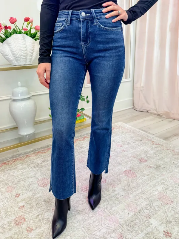 High Rise Side Step Hem Bootcut Jean sold by Mimosa