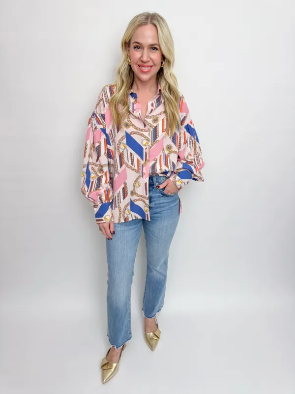 Charlene Chain Button Up Blouse sold by Mimosa