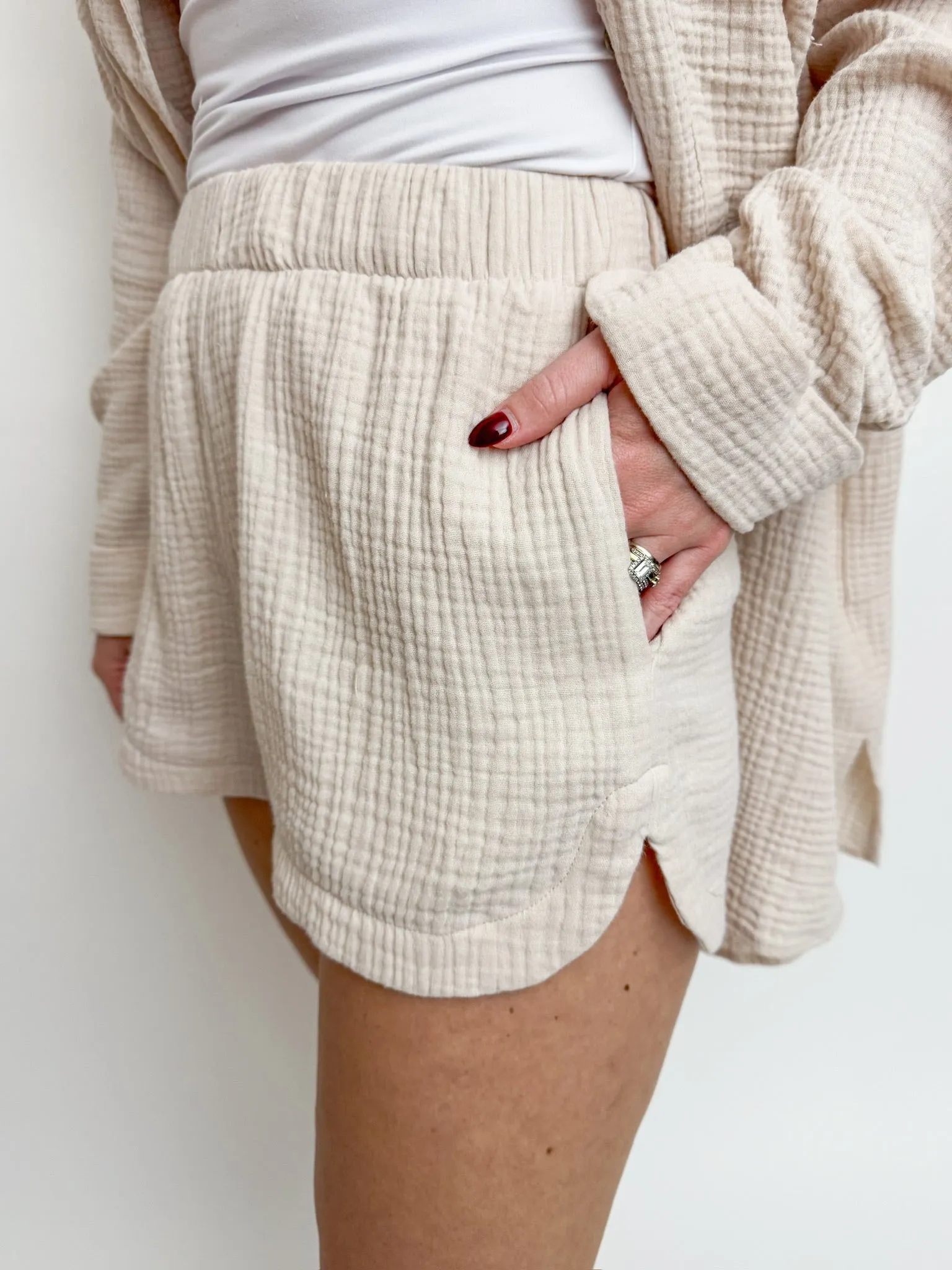 Hendrix Dolphin Shorts Sand Gauze sold by Mimosa product image thumbnail 3