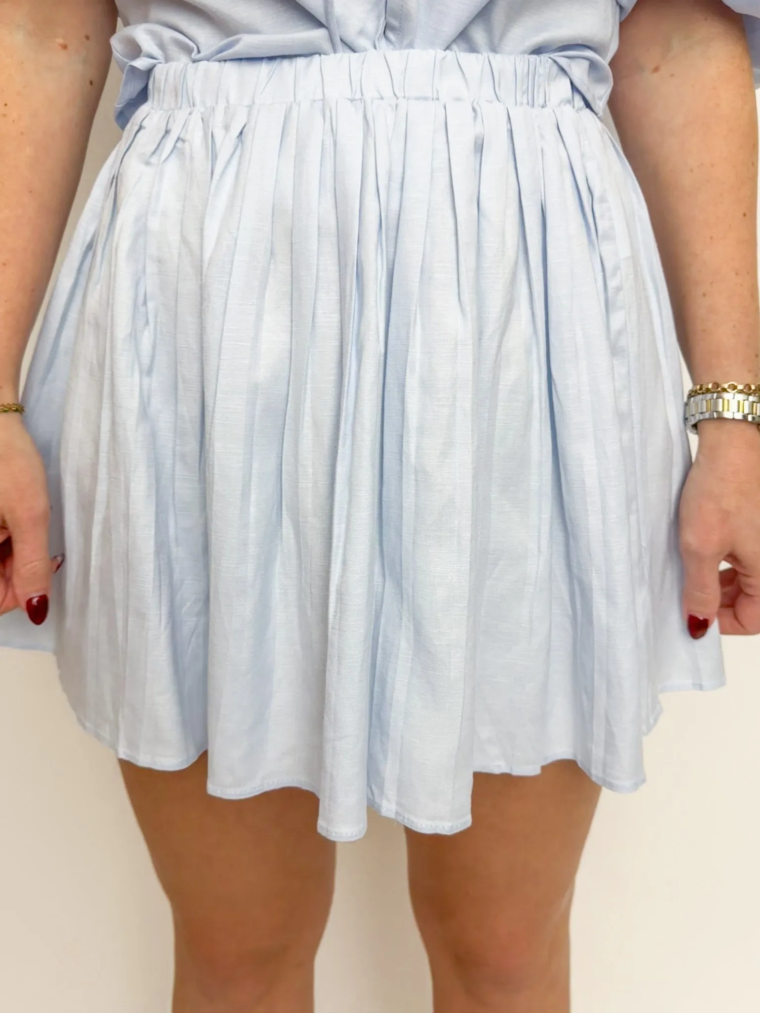 Aria Linen Pleated Mini Skirt sold by Mimosa product image thumbnail 2