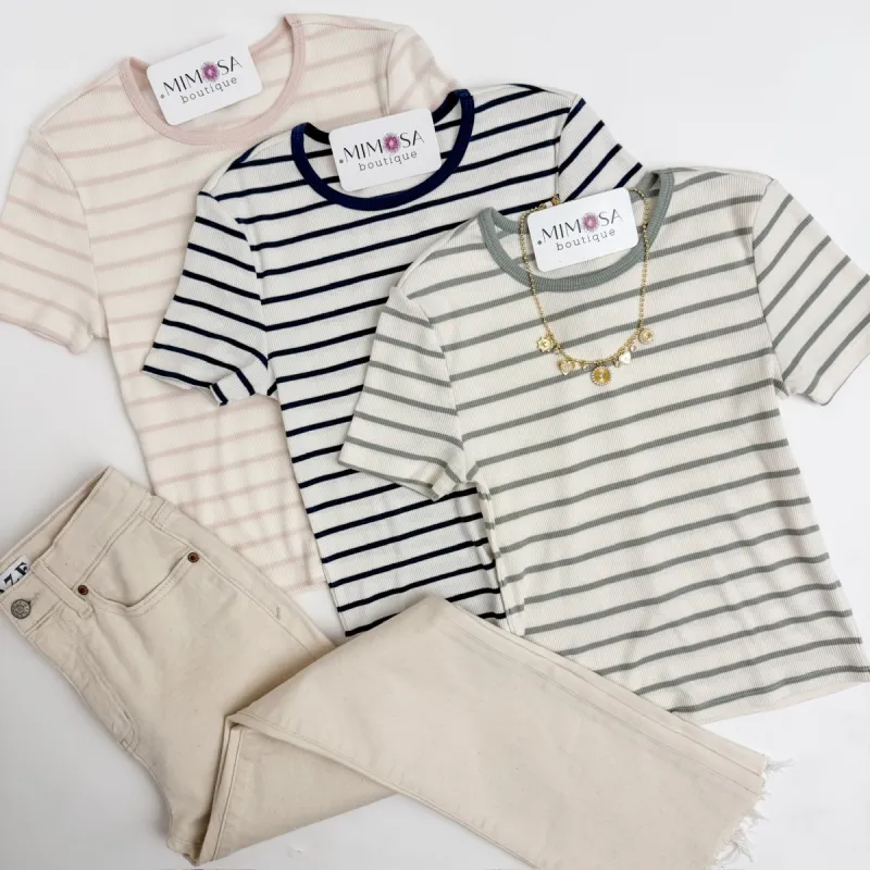 ZS Saxton Striped Tee sold by Mimosa