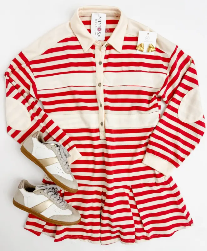 Channing Rugby Stripe Mini Dress sold by Mimosa