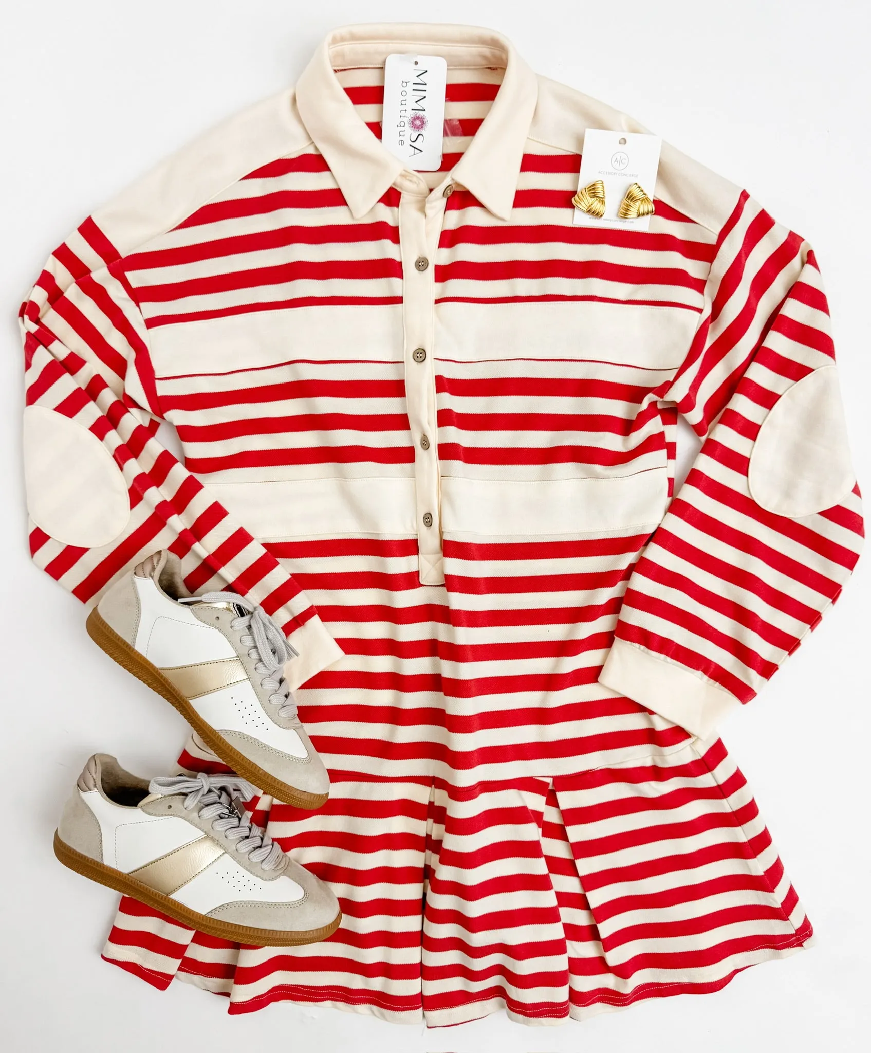 Channing Rugby Stripe Mini Dress sold by Mimosa