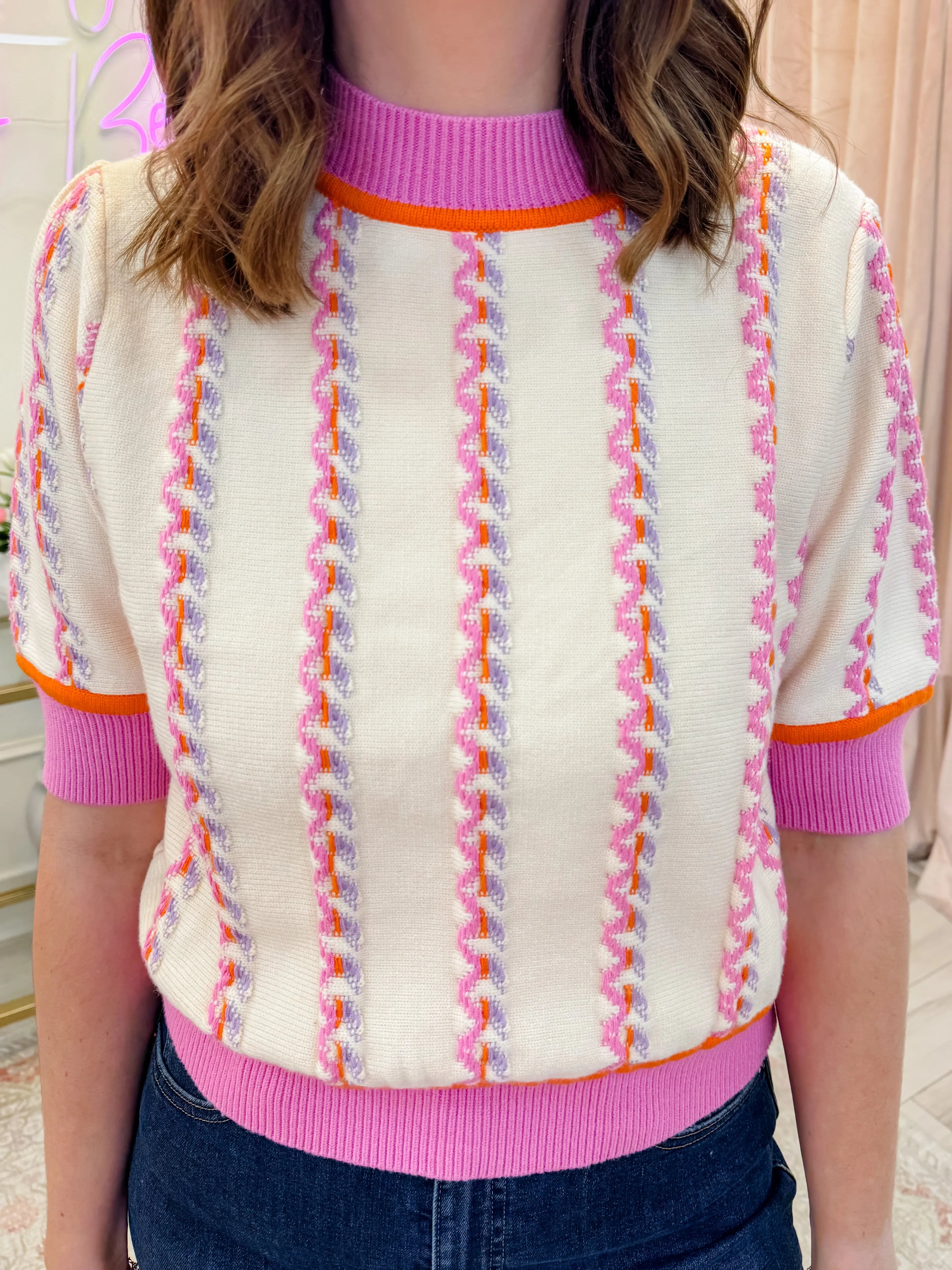 Waverly Short Sleeve Sweater Top sold by Mimosa product image thumbnail 2