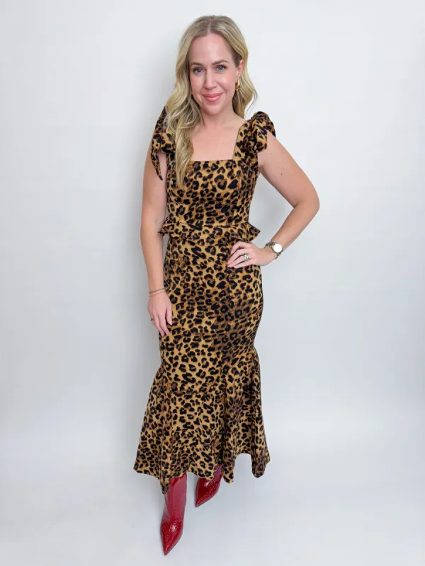 Leo Ruffle Midi Skirt sold by Mimosa