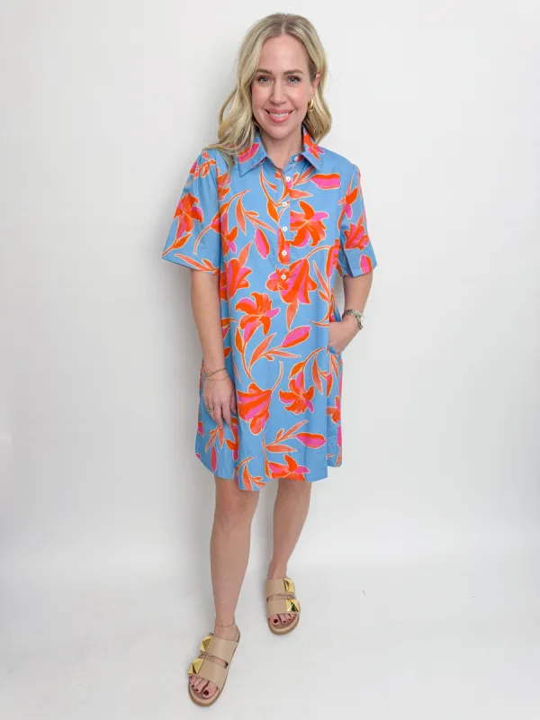 Mandarin Floral Shirt Dress sold by Mimosa