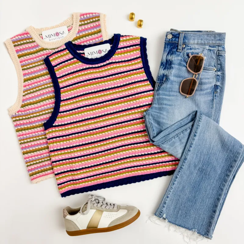Gardenia Stripe Sweater Vest sold by Mimosa