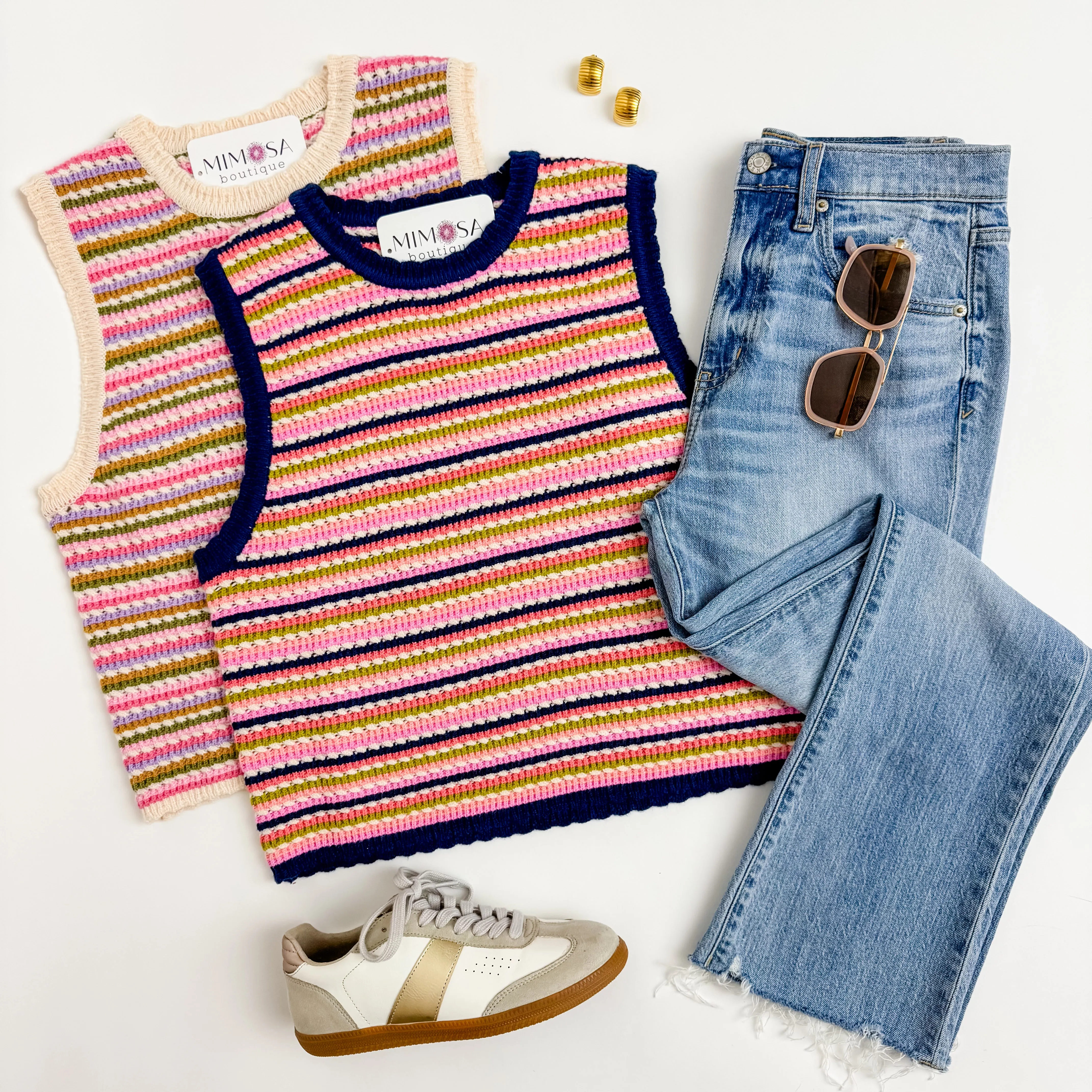Gardenia Stripe Sweater Vest sold by Mimosa