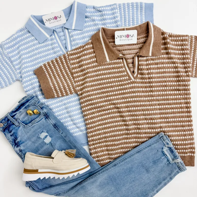 Prestyn Stripe Knit Sweater Top sold by Mimosa