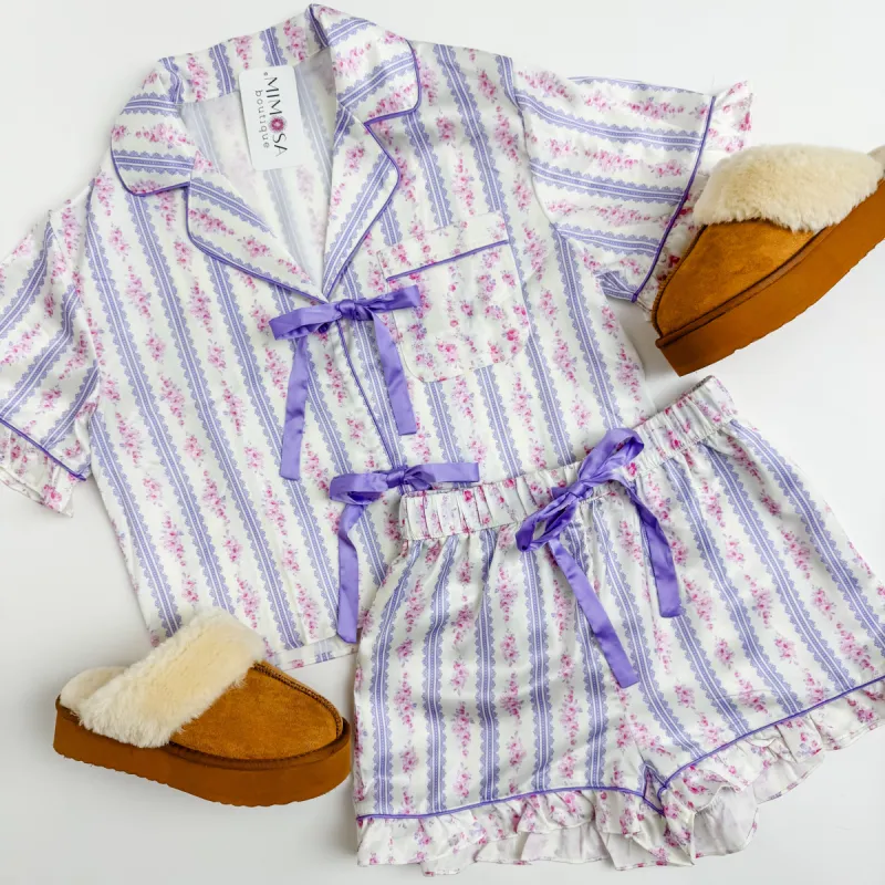 Lavender Dreams Pajama Short Set sold by Mimosa