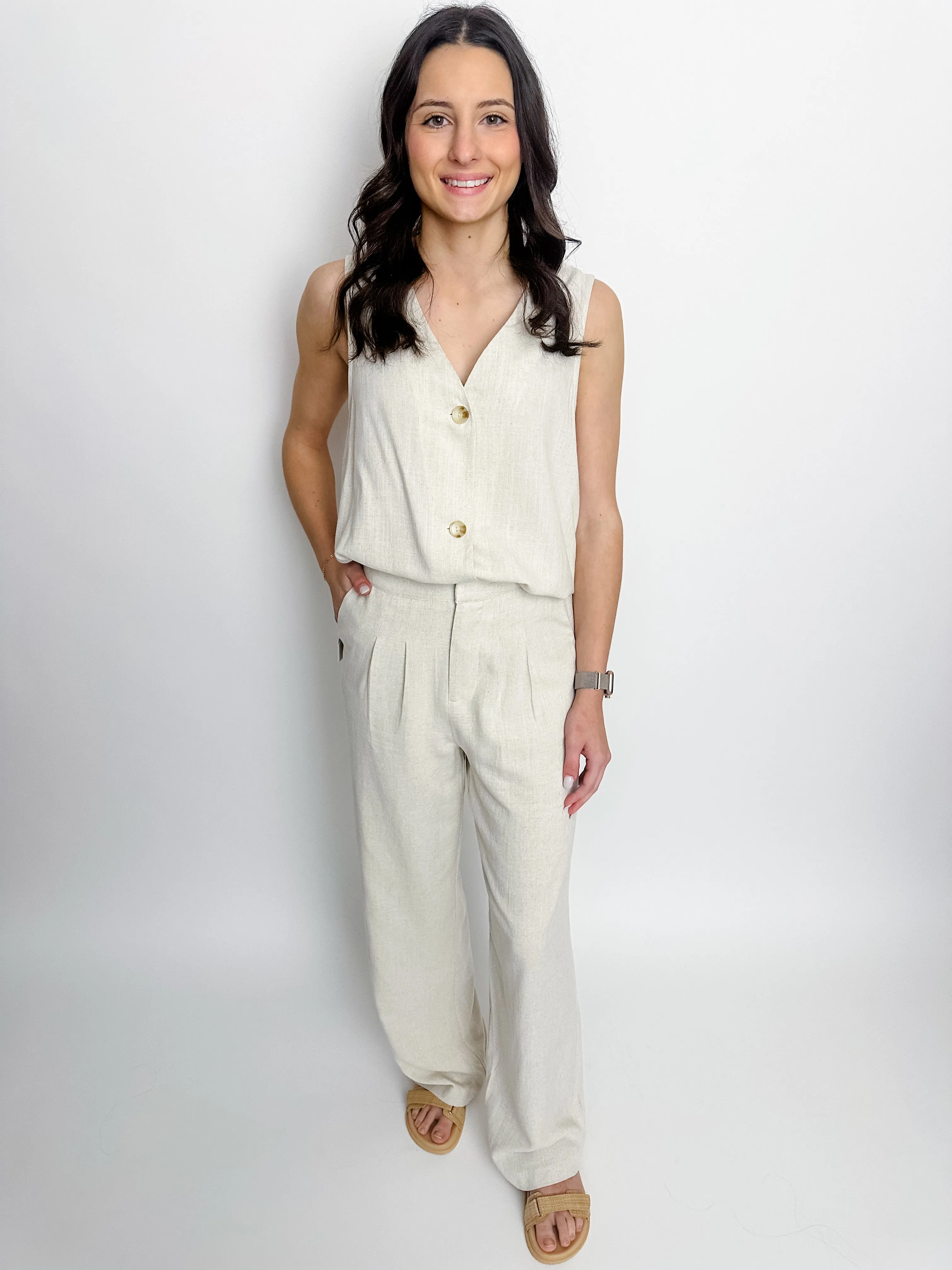 La Luna Linen Pleated Trousers sold by Mimosa product image thumbnail 5