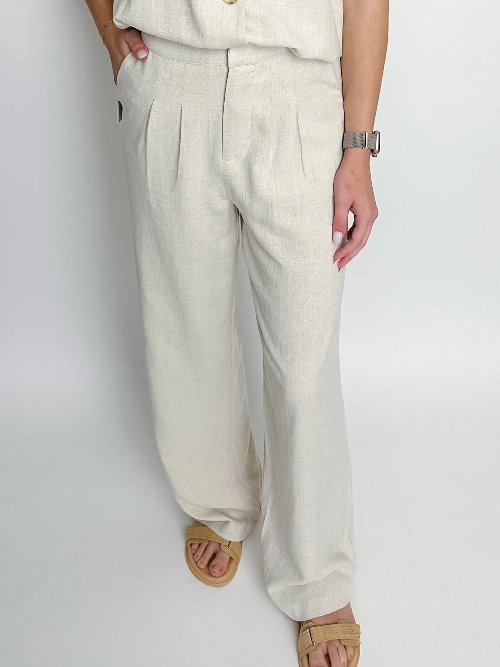 La Luna Linen Pleated Trousers sold by Mimosa product image thumbnail 4