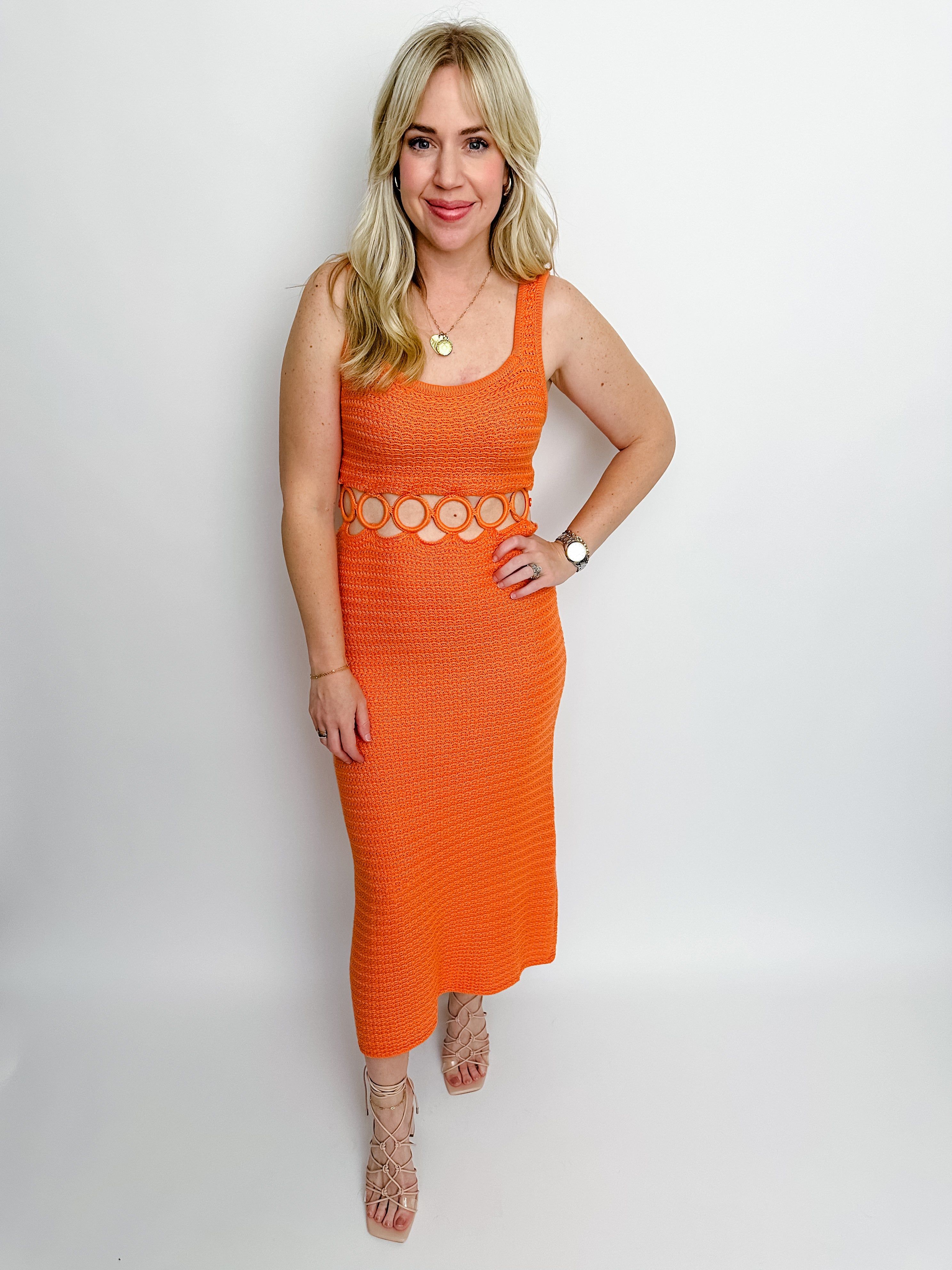 Aruba Cut Out Crochet Midi Dress sold by Mimosa