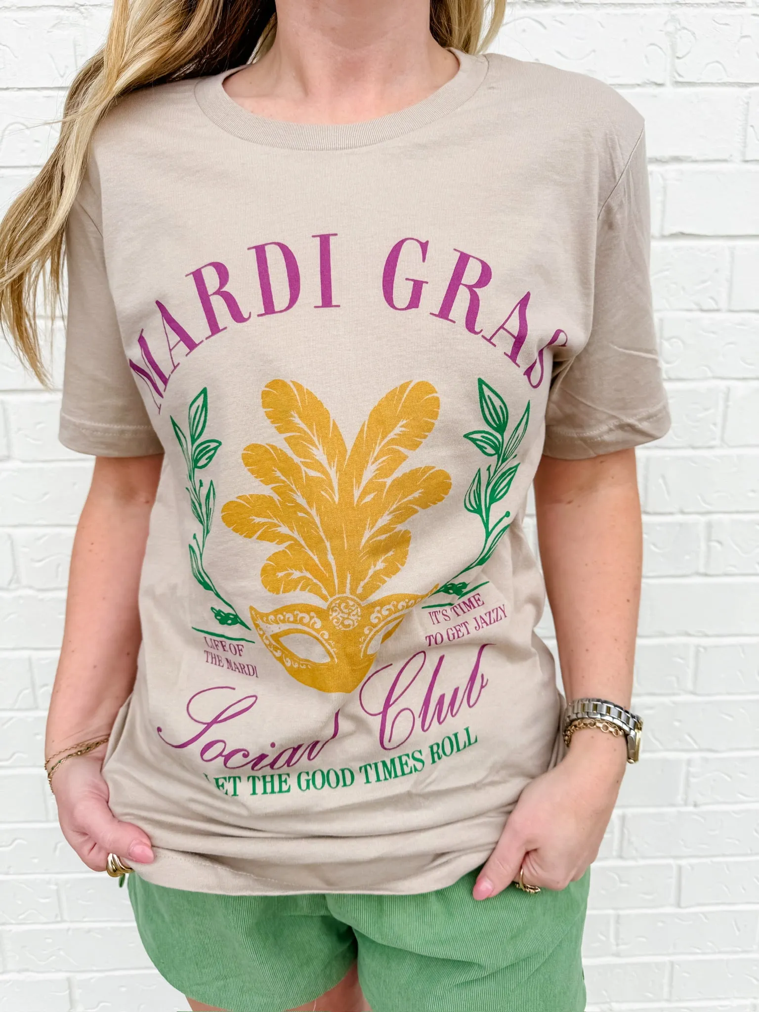 Mardi Gras Social Club Graphic Tee sold by Mimosa product image thumbnail 5