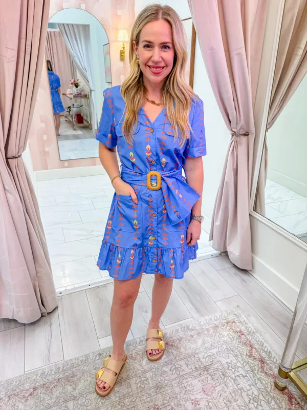 Floral Vine Pocket Shirt Dress sold by Mimosa