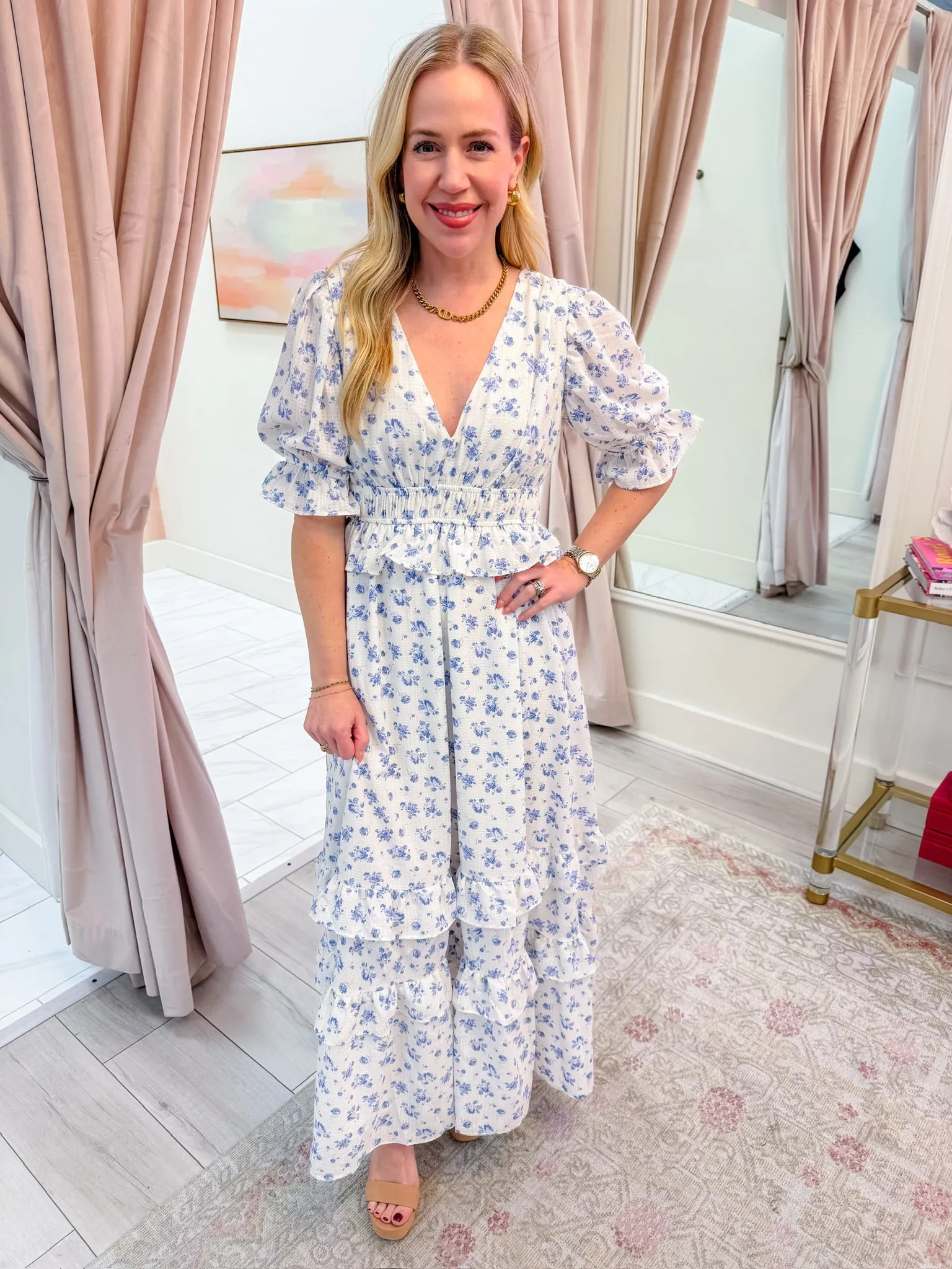 Rosebud Blues Maxi Dress sold by Mimosa