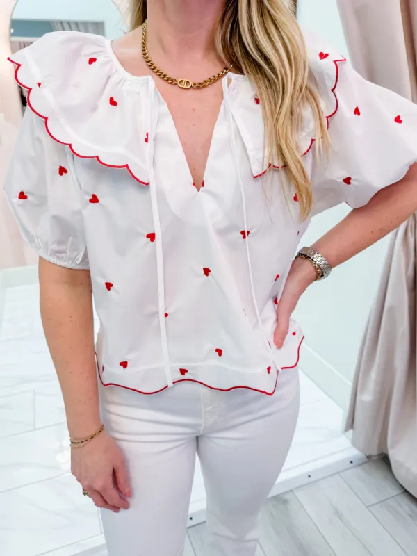Heart Eyes Scallop Collar Blouse sold by Mimosa