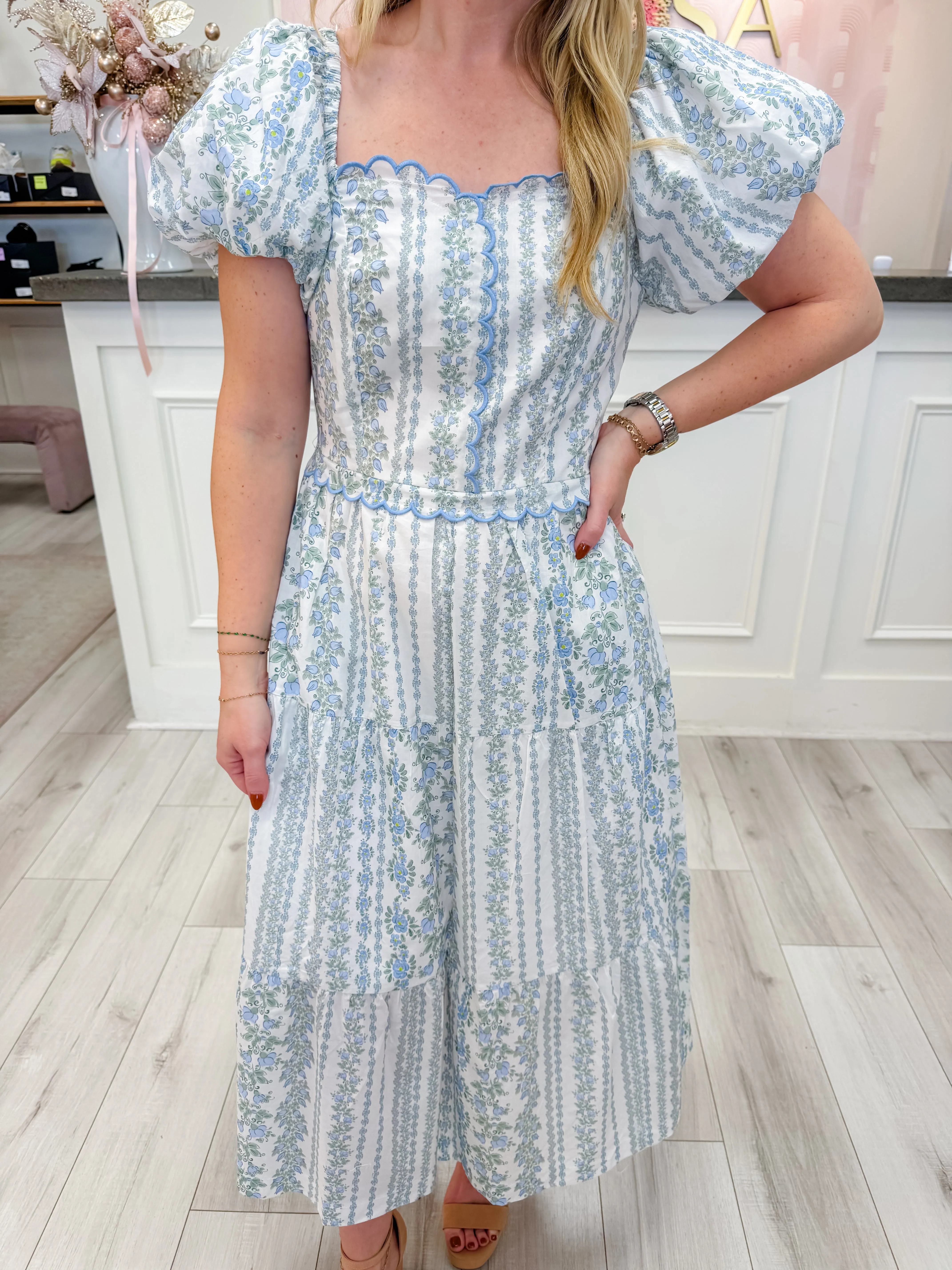 Floral Vines Midi Dress sold by Mimosa product image thumbnail 2