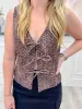 Extra Extra Leopard Tie Front Vest sold by Mimosa