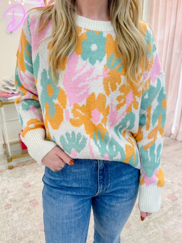 Gentry Floral Knit Sweater sold by Mimosa