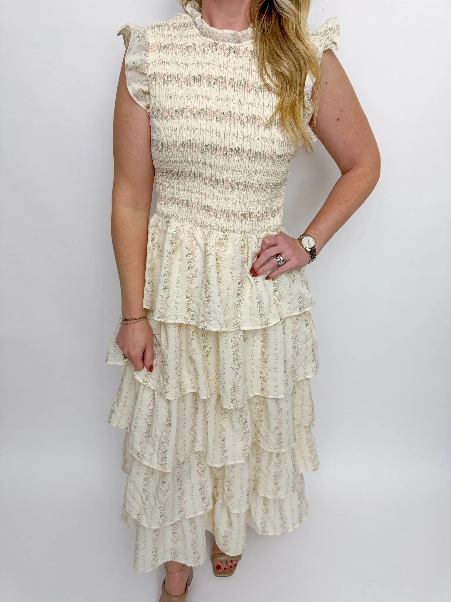 Delicate Rose Tiered Maxi Dress sold by Mimosa product image thumbnail 2