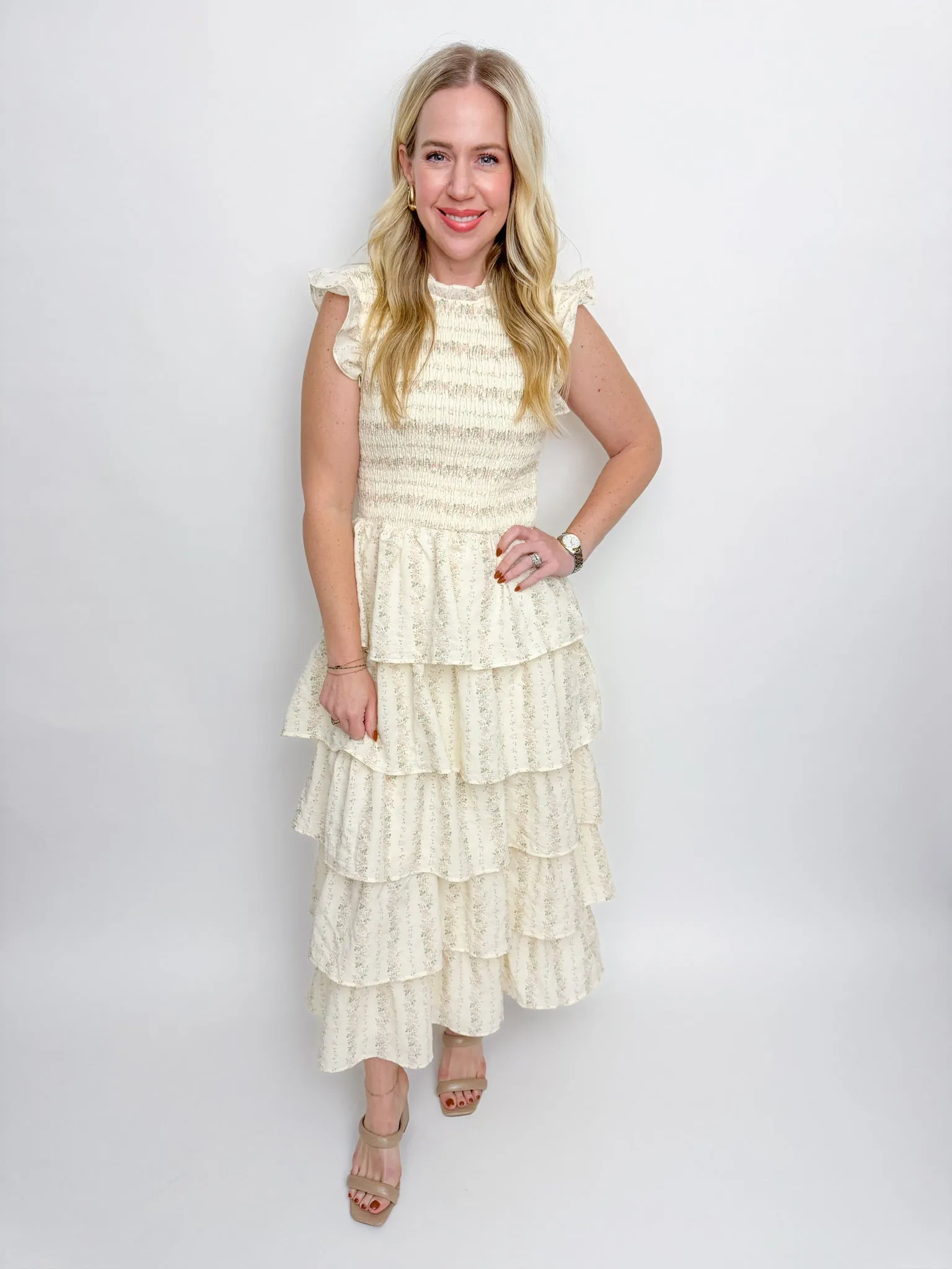 Delicate Rose Tiered Maxi Dress sold by Mimosa