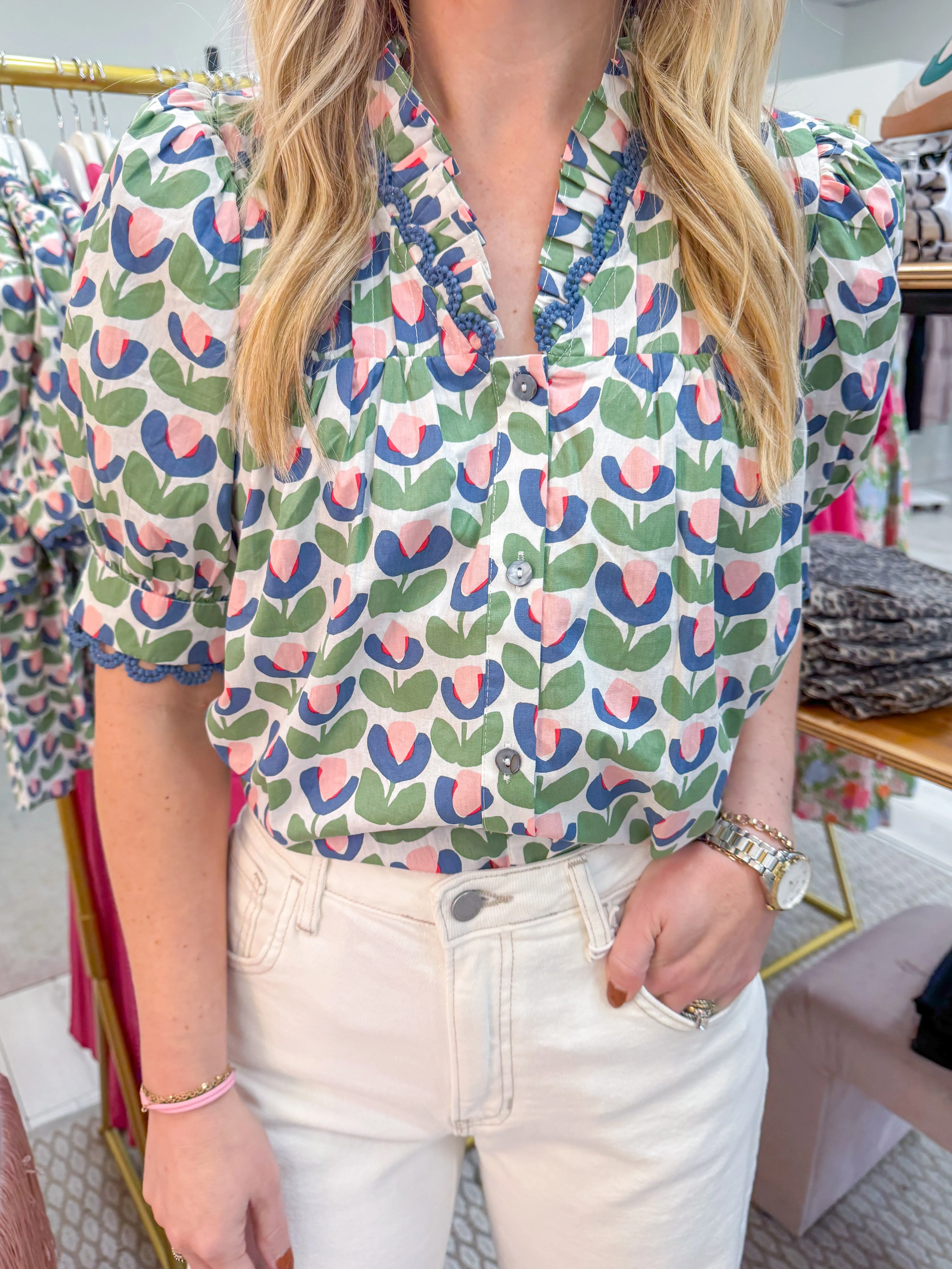 Tulip Fields Button Front Blouse sold by Mimosa product image thumbnail 2