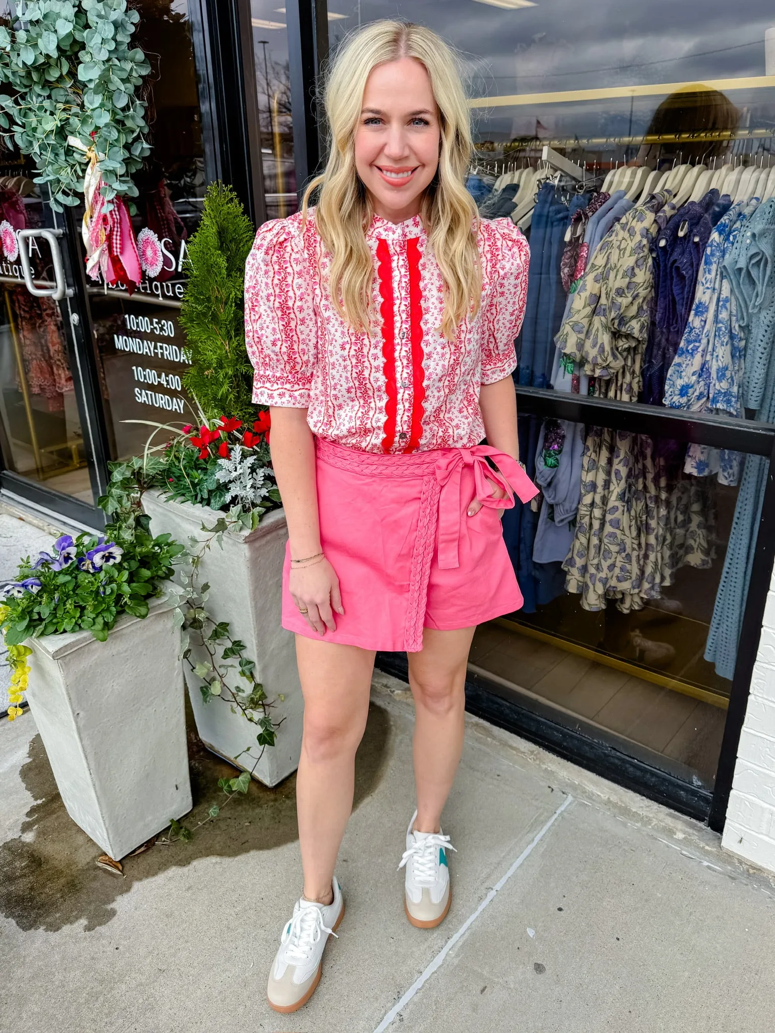 Floral Waves Button Front Blouse sold by Mimosa product image thumbnail 2