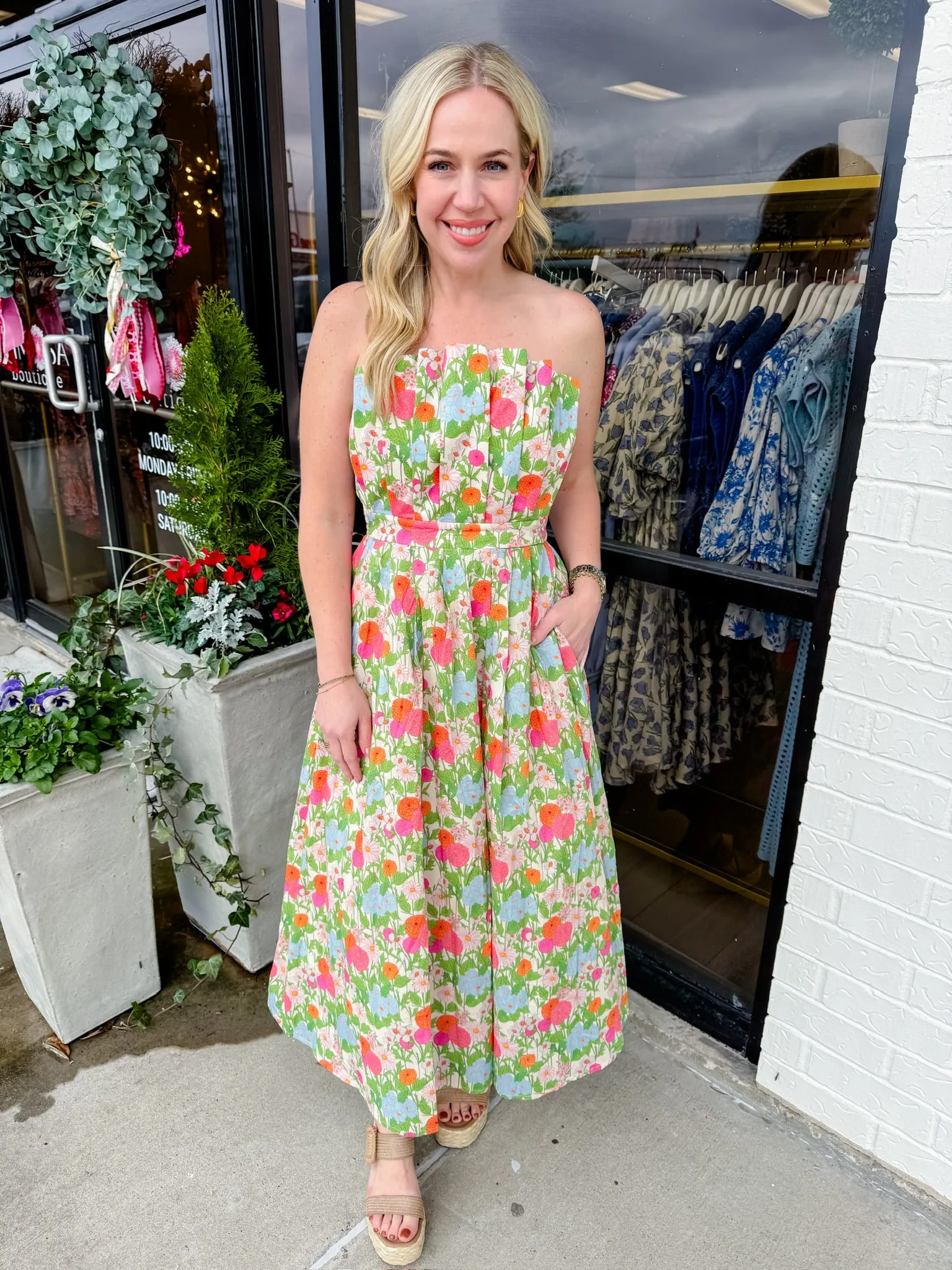 Blossom Strapless Midi Dress sold by Mimosa