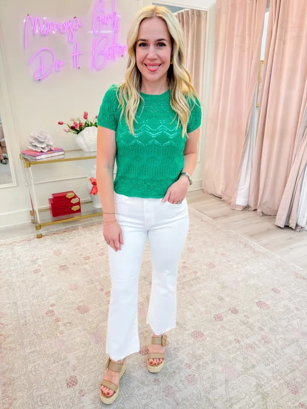 Esther Pointelle Sweater Top sold by Mimosa