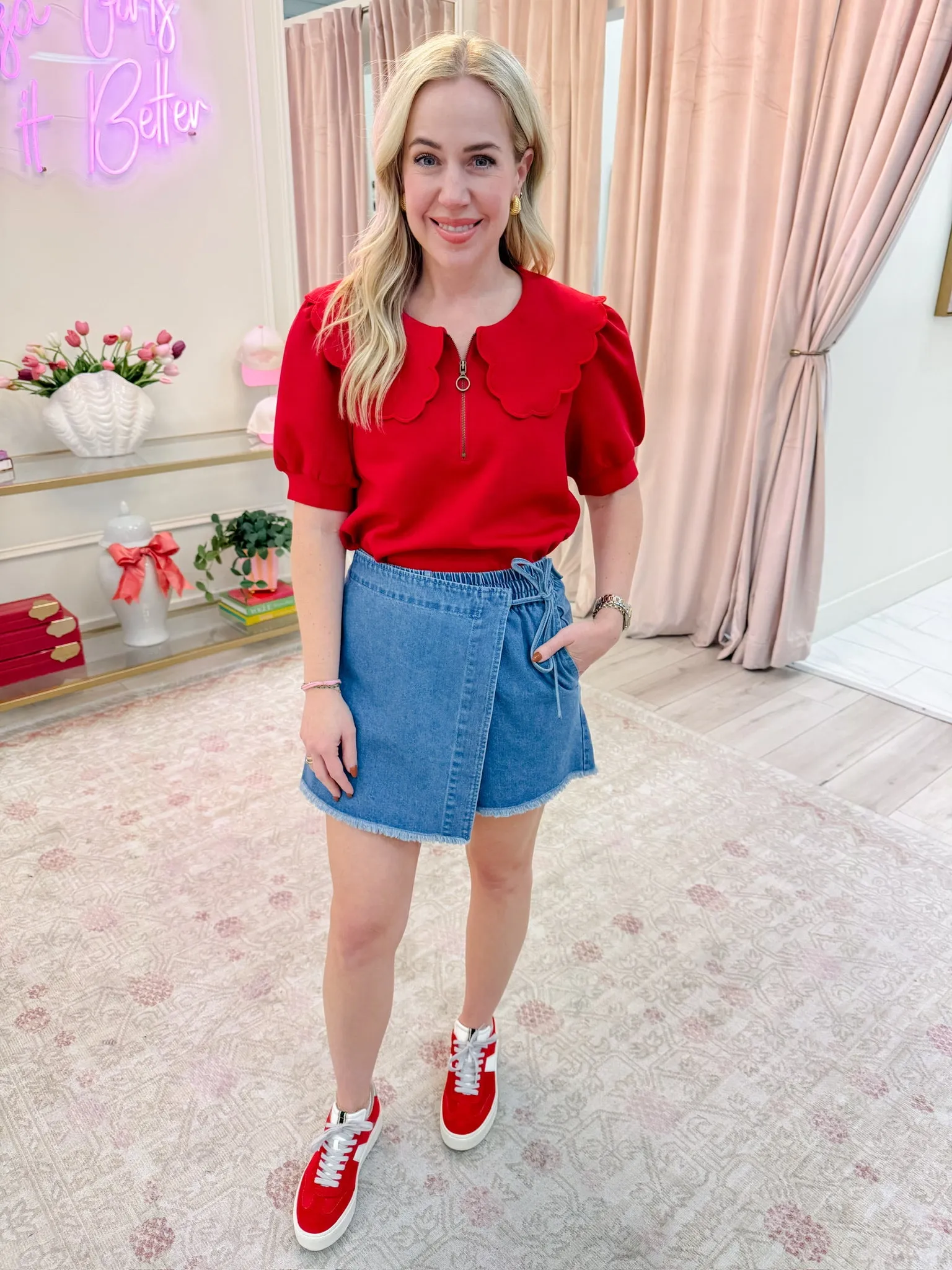 Langley Denim Wrap Skort sold by Mimosa product image thumbnail 3