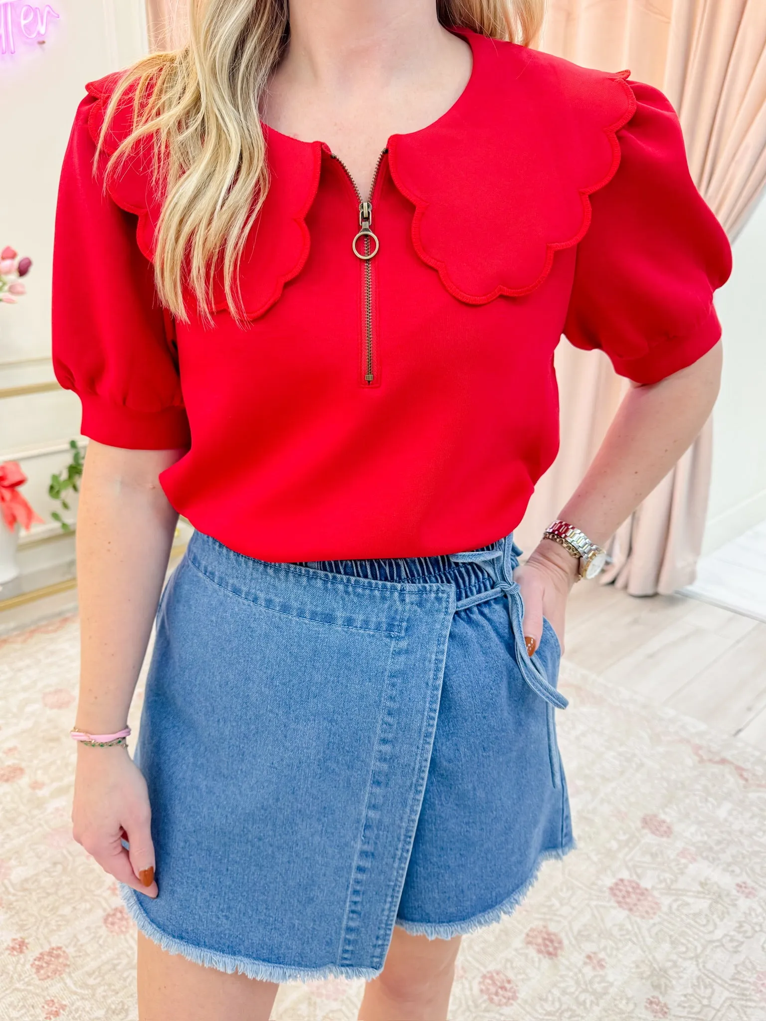 Langley Denim Wrap Skort sold by Mimosa product image thumbnail 4