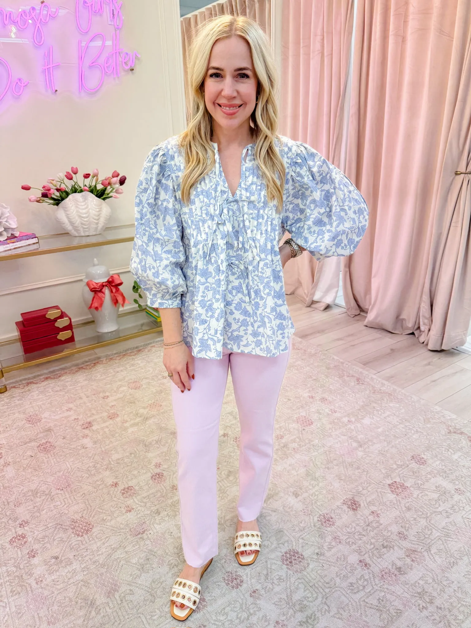 Vintage Floral Pleated Blouse sold by Mimosa