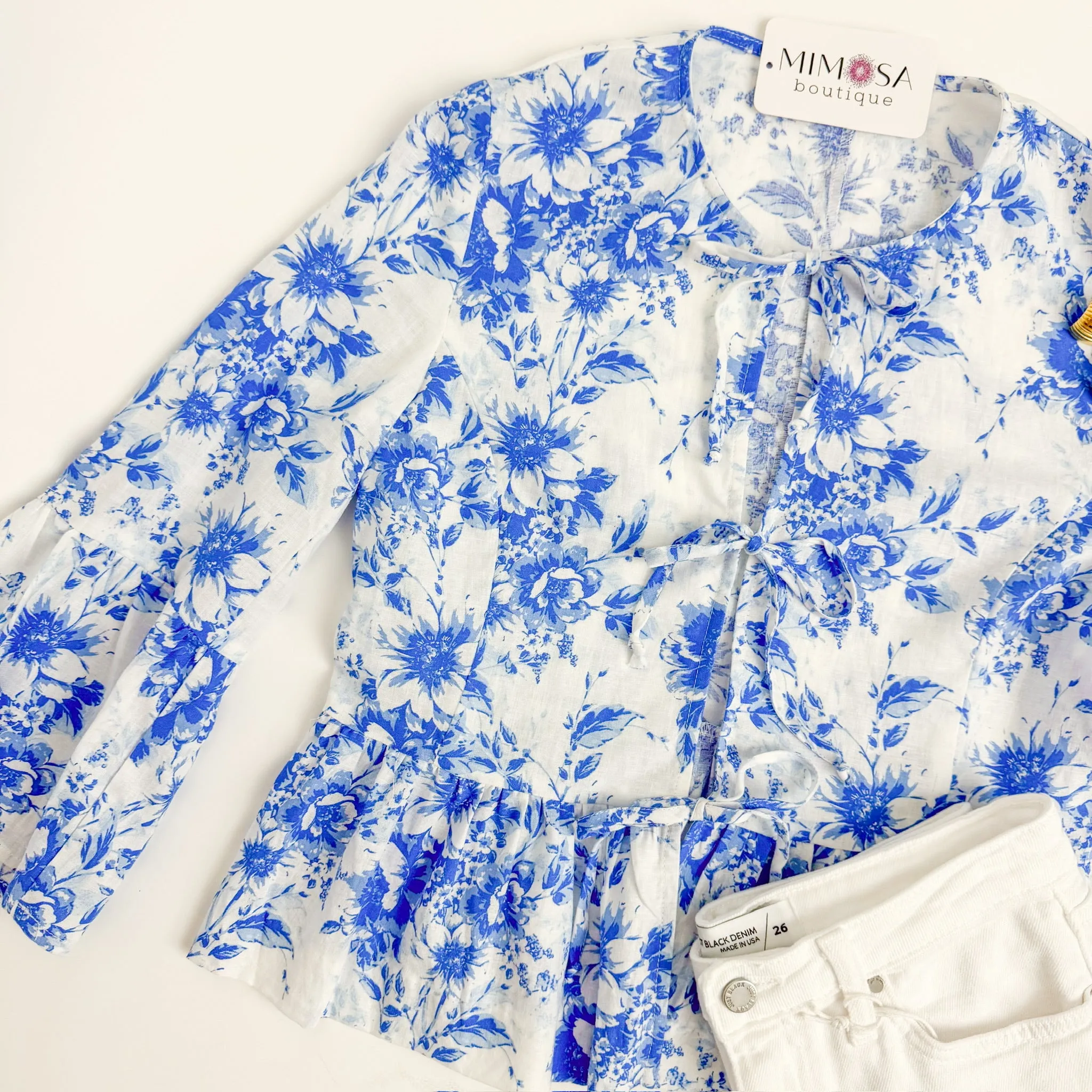 Nantucket Floral Bell Sleeve Top sold by Mimosa product image thumbnail 3