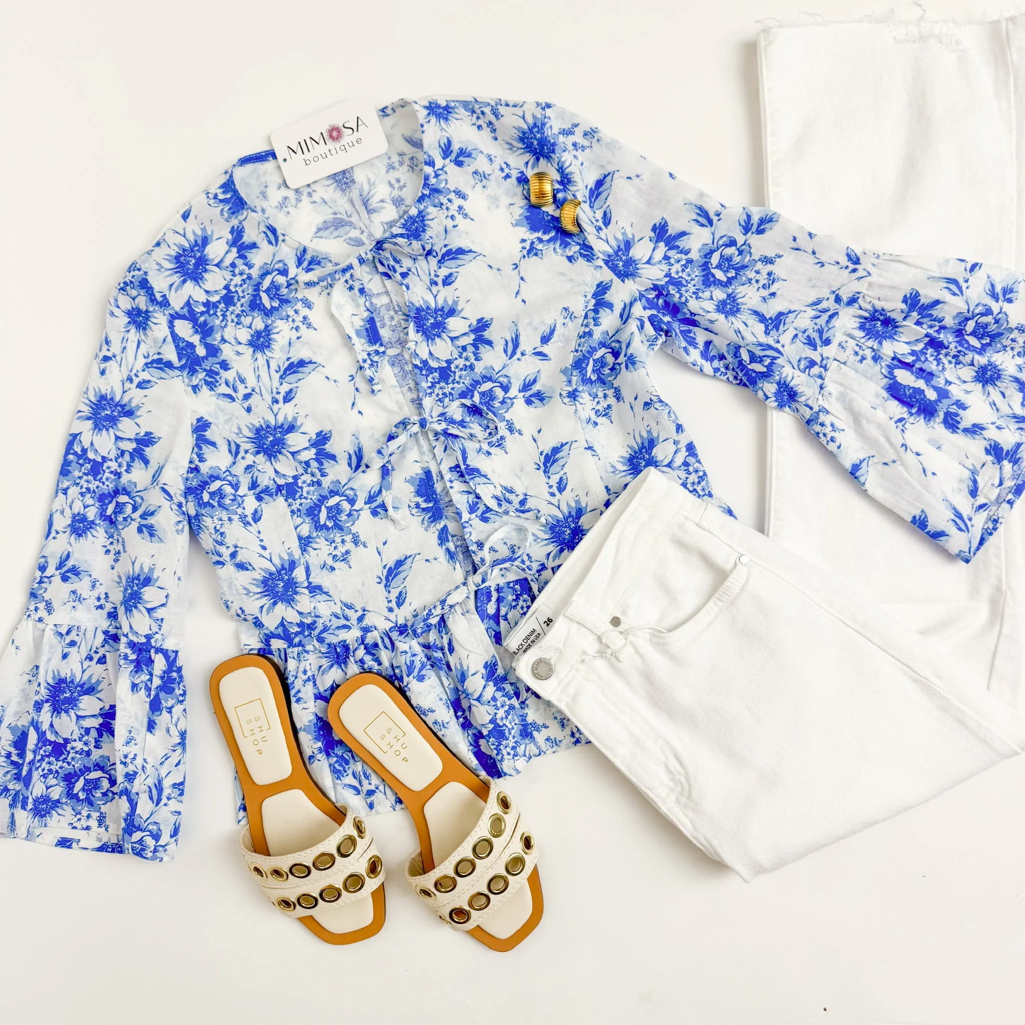 Nantucket Floral Bell Sleeve Top sold by Mimosa product image thumbnail 4