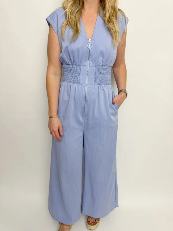 Rory Zip Front Wide Leg Jumpsuit made by entro