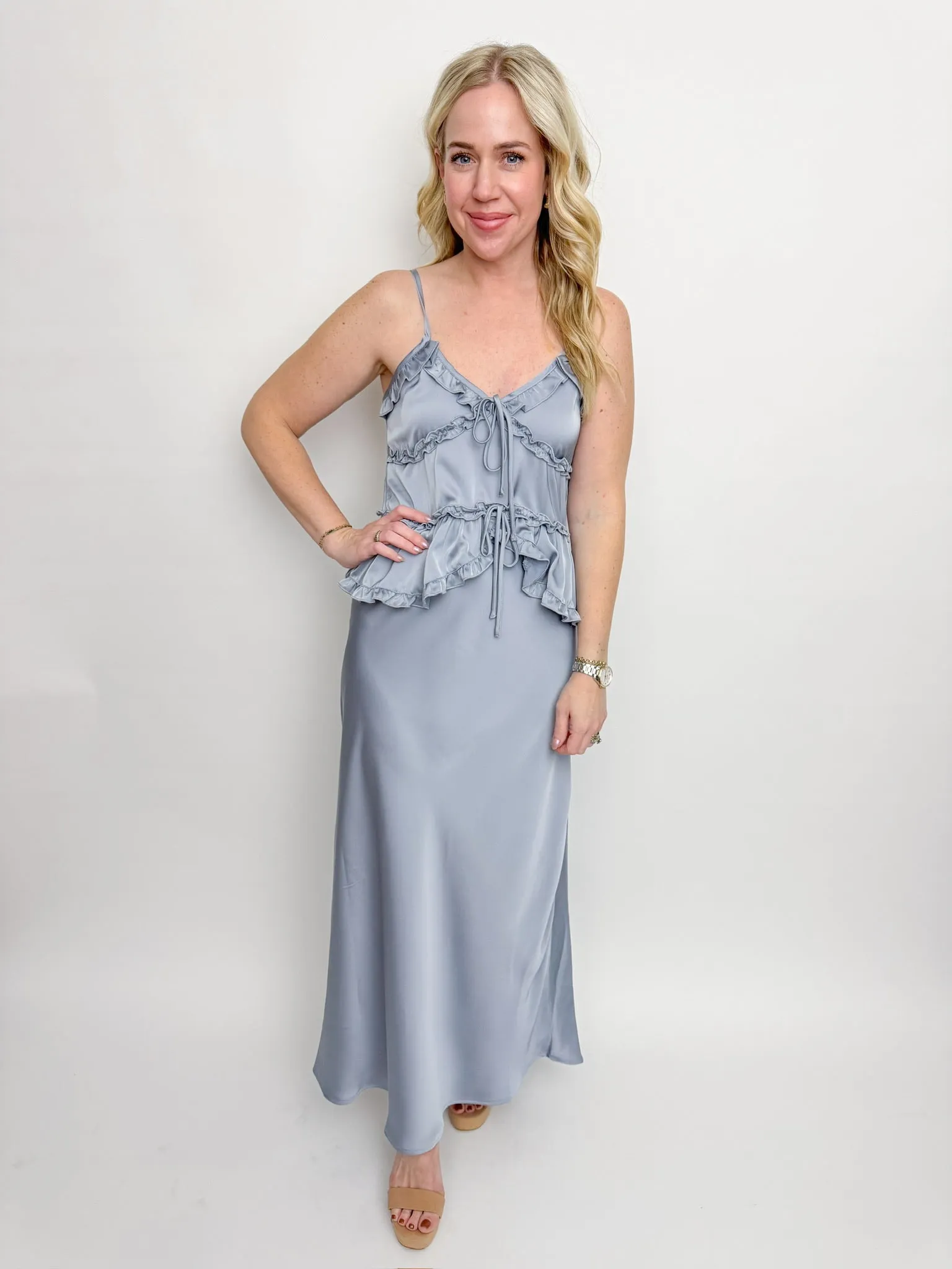 El Sol Ruffle Tank sold by Mimosa