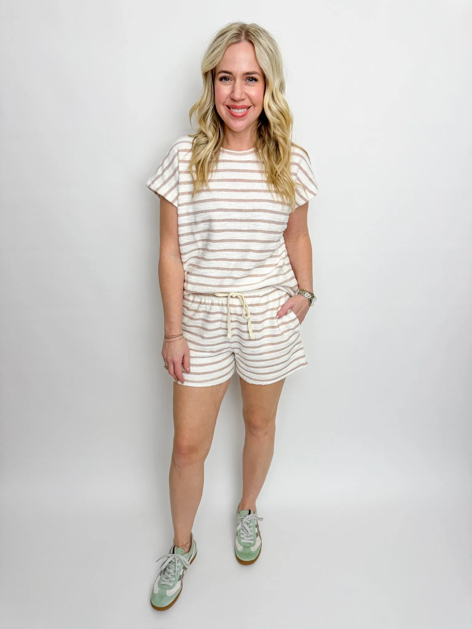 Striped Terry Knit Short sold by Mimosa product image thumbnail 2
