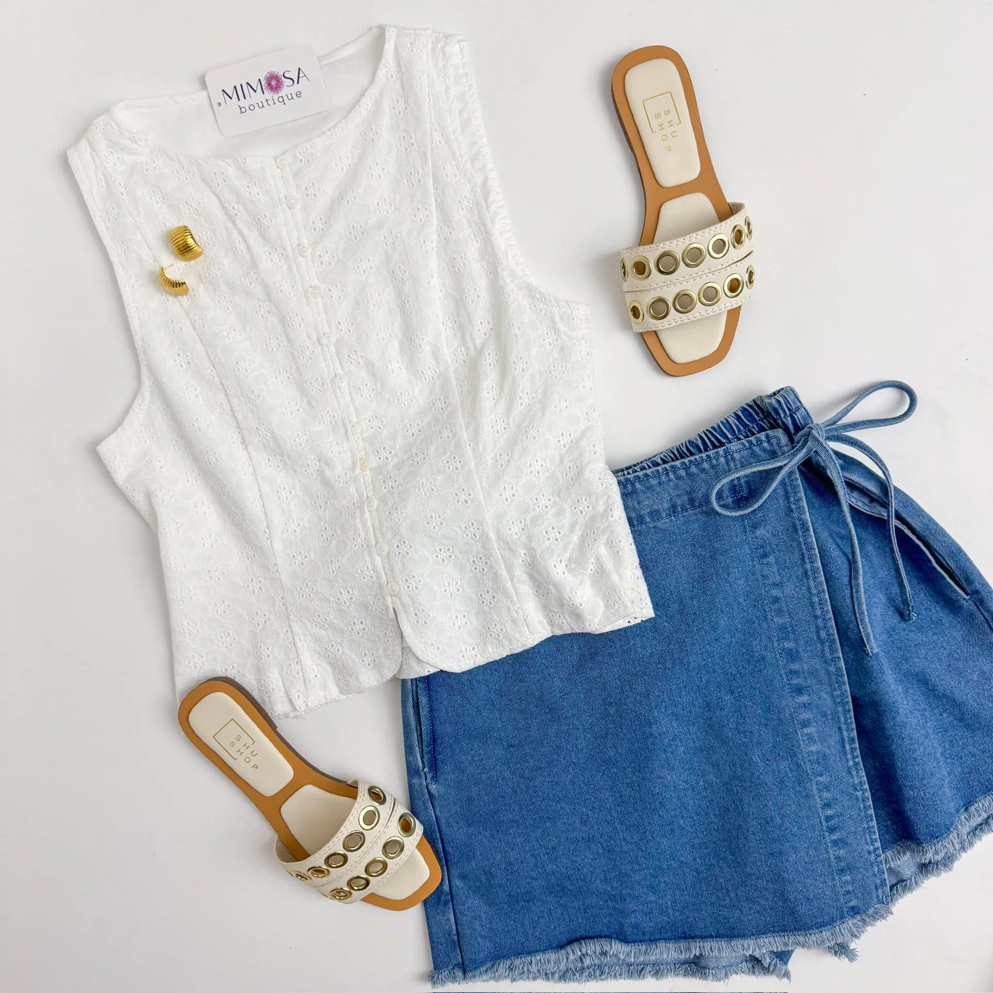 Sundream Eyelet Vest Top sold by Mimosa