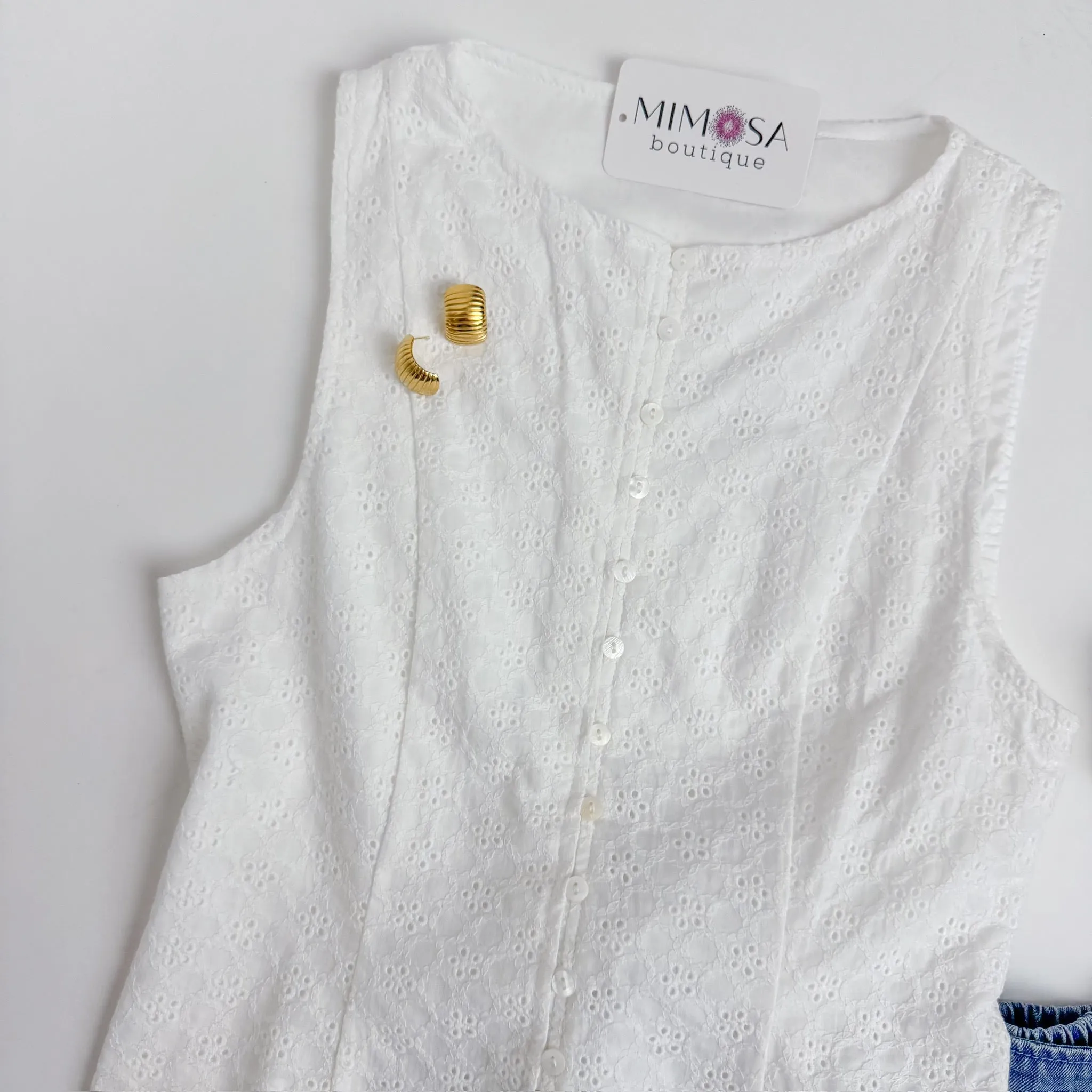 Sundream Eyelet Vest Top sold by Mimosa product image thumbnail 2