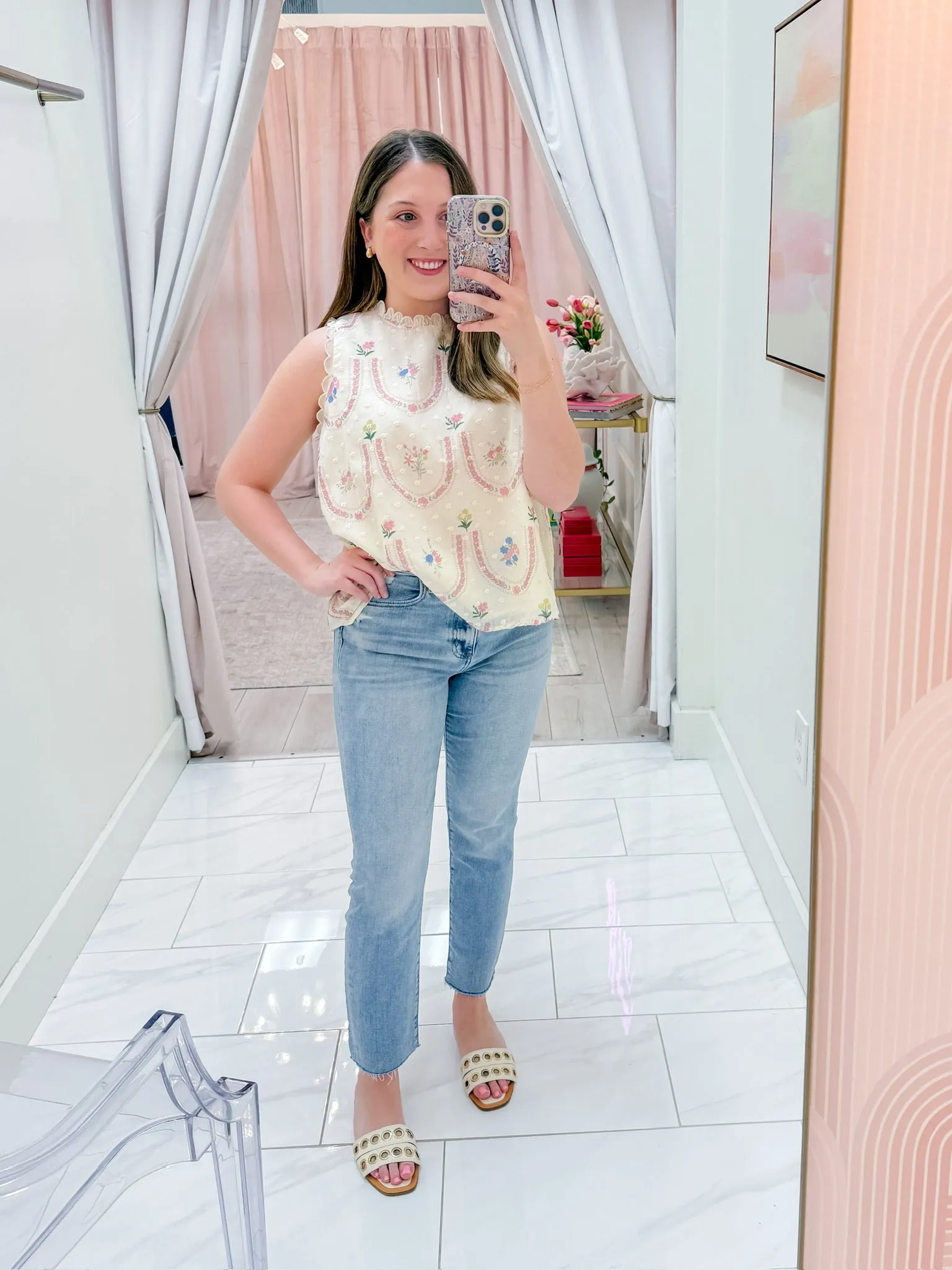 Scallop Garden Embroidered Top sold by Mimosa product image thumbnail 3