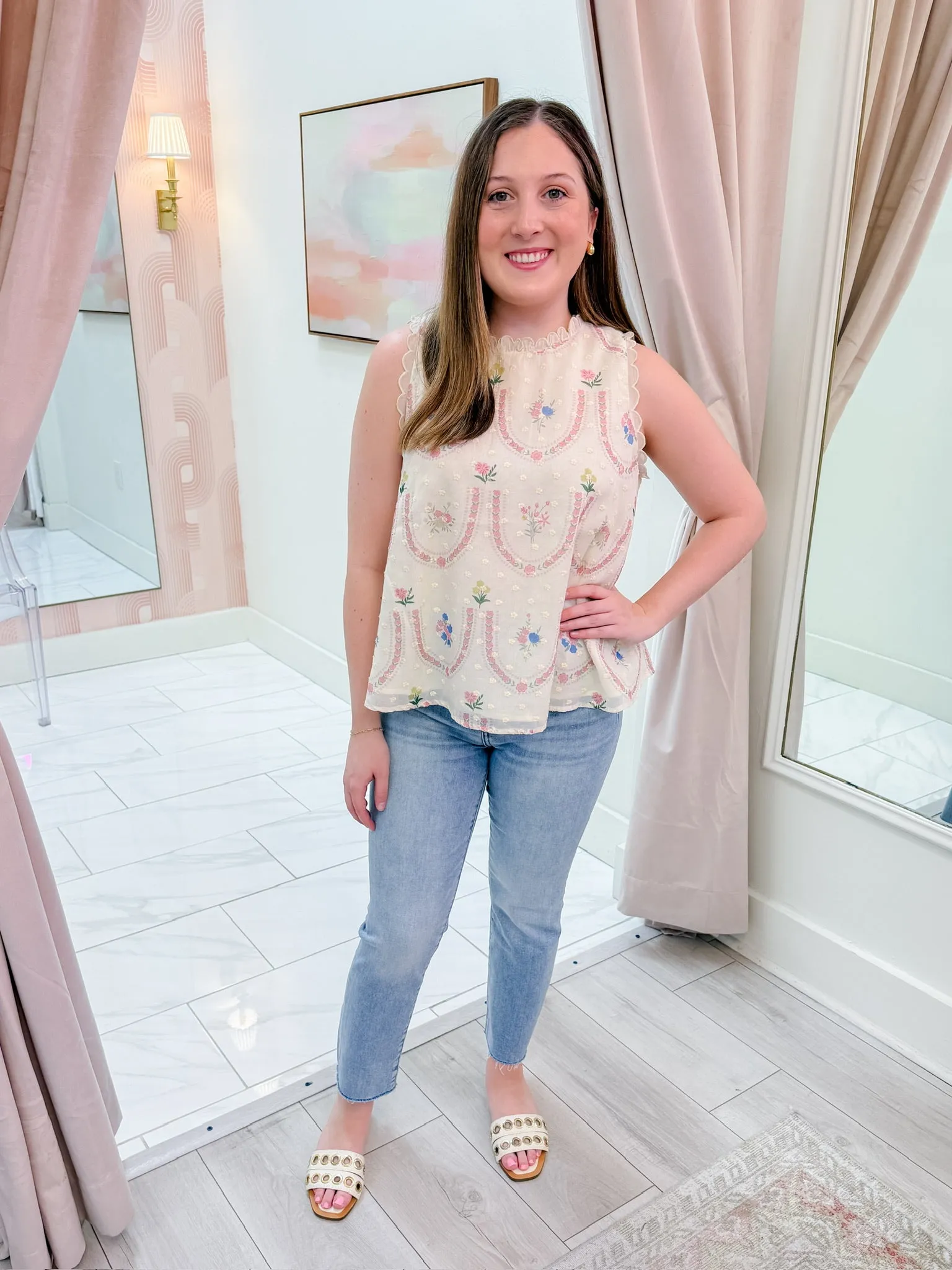 Scallop Garden Embroidered Top sold by Mimosa product image thumbnail 2