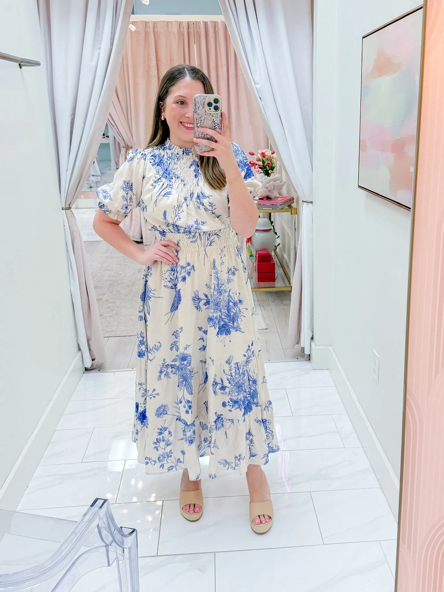 Blue Blossoms Maxi Dress sold by Mimosa product image thumbnail 3
